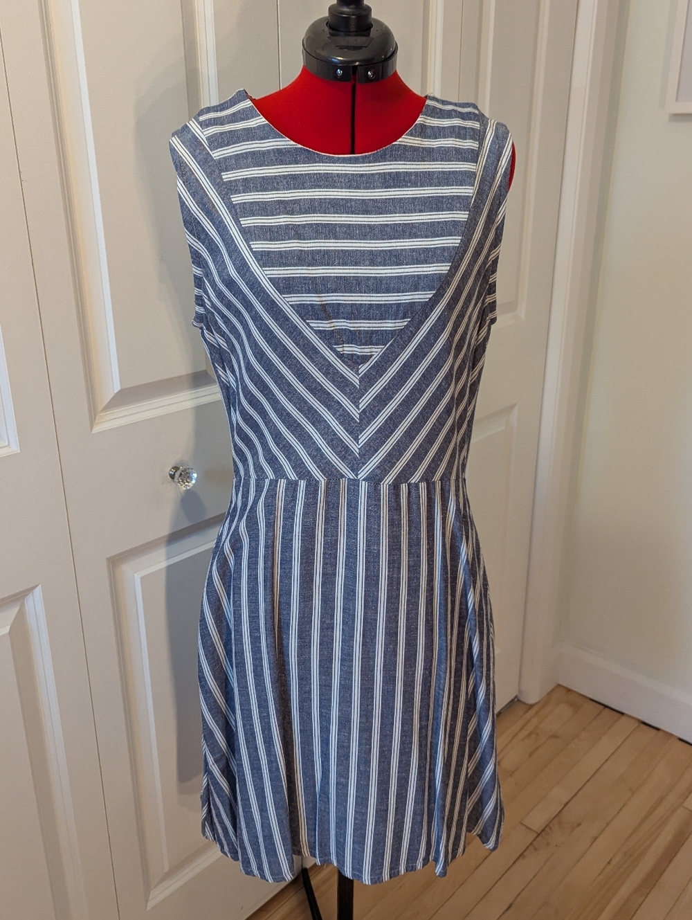 Sleeveless Striped Linen Dress